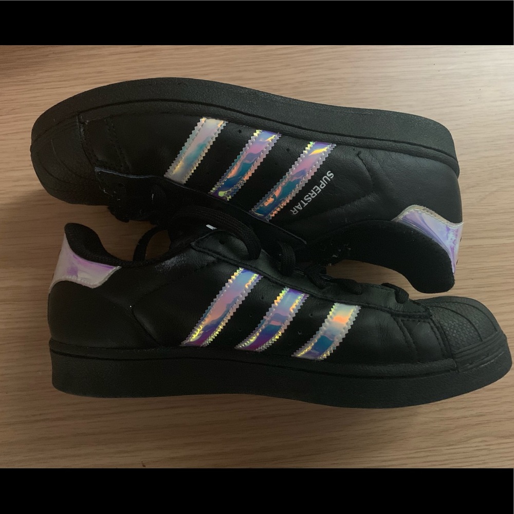 Adidas black iridescent Superstar